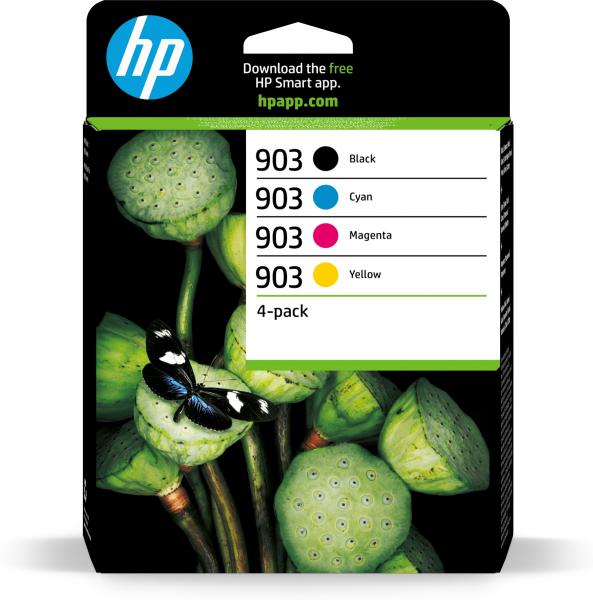 HP 903 Multipack 4 Farben (Schwarz, Cyan, Magenta, Gelb) Original Druckerpatronen 6ZC73AE